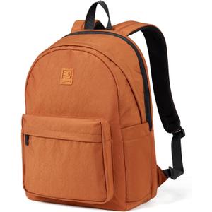 Hanke Travel Backpack for Women Men, Small College Laptop Backpack, Lightweight Water-Resistant Work Bookbag, Cute Casual Daypack for 15.6 Inch Laptop, Reddish Brown