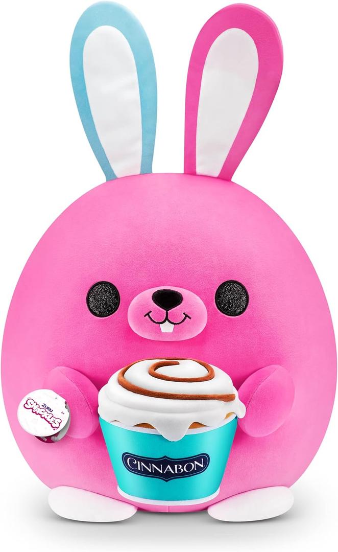 ZURU Snackles (Cinnabon Bunny Super Sized 14 inch Plush by ZURU, Ultra Soft Plush, Collectible Plush with Real Licensed Brands, Stuffed Animal