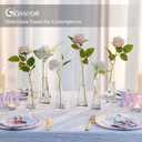 Glasseam Glass Bud Vases for Centerpieces: 18pcs Clear Skinny Small Vase for Flowers - 7.8" Tall Single Rose Table Decorations for Wedding Party Bridal Showers Kitchen Home