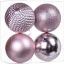Christmas Ornaments Balls 4.7" Large Christmas Decorations Xmas Tree Shatterproof Big Pink Christmas Ball Ornaments with Hanging Loop for Wedding Holiday Halloween Party Indoor Outdoor Decor 4 Pcs