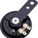 RZR Horn Kit,Universal UTV Horn Kit with Button Wire Harness,Compatible with ATV,Golf Cart,Polaris RZR Ranger,Side by Side,Club Car(Black Disc Horn Kit)