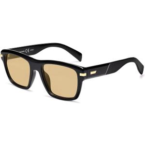 VANLINKER Retro Square Polarized Sunglasses for Women Men Vintage Shades VL9860 (C2-polarized Light Yellow Lens/Black Frame) VANLINKER Retro Square Polarized Sunglasses for Women Men Vintage Shades VL9860 (C2-polarized Light Yellow Lens/Black Frame)