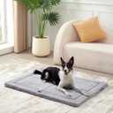 Made4Pets Dog Crate Pad Bed for Medium Large Dogs, Washable & Reversible, Anti-Slip Kennel Mat for Cozy Sleeping, Soft Fluffy Dog Bed for Indoor & Outdoor Use, 35"x23", Gray