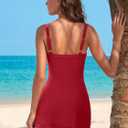 ANRABESS Swimsuits for Women One Piece Swim Dress Tummy Control Bathing Suit Full Coverage Wrap Skirt Tie Knot 2026 Swimwear, S