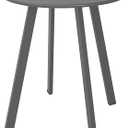Modern Grey Round Metal Steel Side Table, 15.75" x 19.7", Indoor & Outdoor