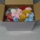 24 Pack Easter Eggs Fillers with Mini Bunny Plush, Easter Basket Stuffers Easter Egg with Toys Inside for Kids, Mini Stuffed Bunny Animals, Easter Hunts Party Favors Surprise Eggs for Boys Girls