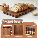 LemonRoad 6 Pcs Scalloped Acacia Wood Serving Platters and Trays, 11.8 x 5.1 Inch Acacia Wood Serving Tray Charcuterie Boards Platters for Food or Desserts Bread Cheese Fruit Tea