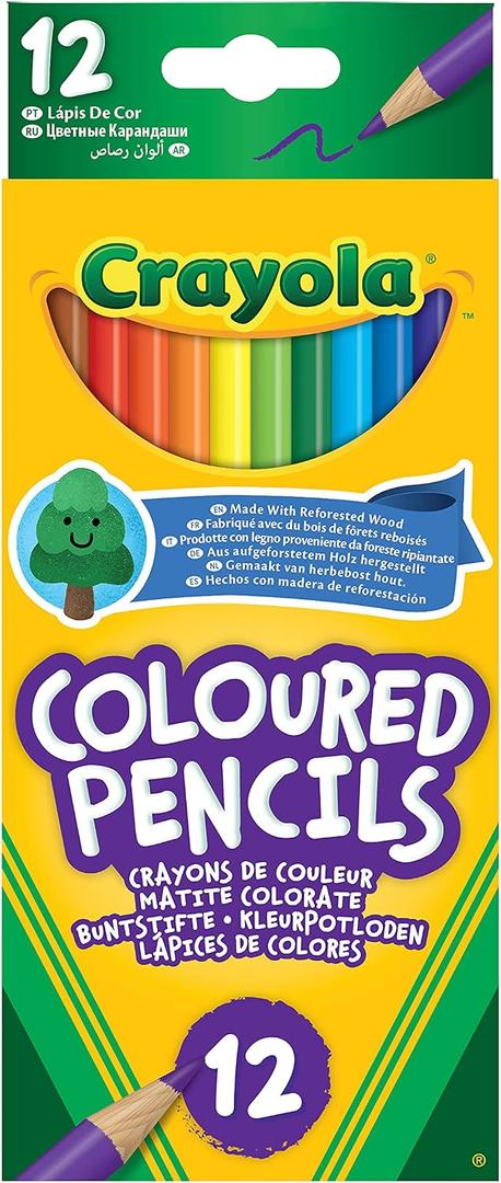 2 x CRAYOLA Colouring Pencils - Assorted Colours (Pack of 12) | A Must-Have for All Kids Arts & Crafts Sets | Ideal for Kids Aged 3+