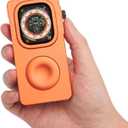 Aluminum Alloy Case for Apple Watch 49mm 44mm 45 46 42 40 41mm-Turn Your Apple Watch into a Smartphone,Retro iPod Style Metal Protective Cover with Click Wheel (Orange, 49mm- Ultra 3 2 1)