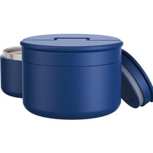 12oz Soup Thermo for Hot Food Kids Vacuum Insulated Food Jar Twist-Free Soup Thermo for Hot Food Kids Leakproof Stainless Steel Wide Mouth Lunch Container Blue