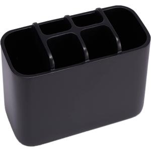 Toothbrush Holder Bathroom Toothbrush Toothpaste Organizer Tooth Brush Holder Makeup Brushes Holder Resin (Black) (1 Pack)