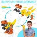 Elitoky Dinosaur Toys, Take Apart Dinosaur Toys for Kids, Educational Construction Building Sets with Electric Drill Storage Box - Birthday Gifts for Toddlers Boys Girls Age 3 4 5 6 7 8 Year Old