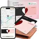 SPOTMINDERS Apple MFi Certified Wallet Tracker Bundle for Couples Black & Pink (iOS Only) Gifts for Women 0.07in Works with Apple Find My Rechargeable Tracking Card Slim Item Finder for Anniversary (Love Duo Set (Pack of 2))
