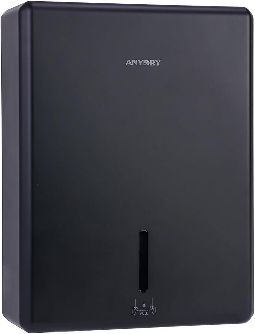anydry Paper Towel Dispenser Wall Mount, Commercial 400-Sheets Multifold Large Capacity with Lock, Suitable for Public Places (Folded Size 10" x 3.5")