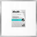 Americanflat 20x20 Picture Frame with Polished Plexiglass - Use as 8x10 Frame with Mat or Display 20x20 Photo Without Mat - Streamline Collection - Thin Border Square Frames for Wall Display - Silver