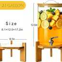 Beverage Dispenser, 2.1Gallon Glass Drink Dispenser with Stand, Stainless Steel Spigot, Ideal for Parties, Bars, Restaurants (8L/2.1 Gallon)