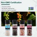 Soeos Spice Seasoning Set of 4, 9.8oz(277.82g), With Integrated Grinders, Salt and Pepper Grinder Set, Pure and Fresh Perfect for BBQ Seasoning Gift Set, Grilling Spice, Herb, Spice & Seasoning Gifts