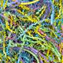 Tisspoms 2LB Easter Crinkle Cut Paper Shred Filler, Paper Shreds for Basket Fillers, Birthday, Gift Wrapping, Anniversary, New Years, Easter Gift Decor Party Filler (Colorful)
