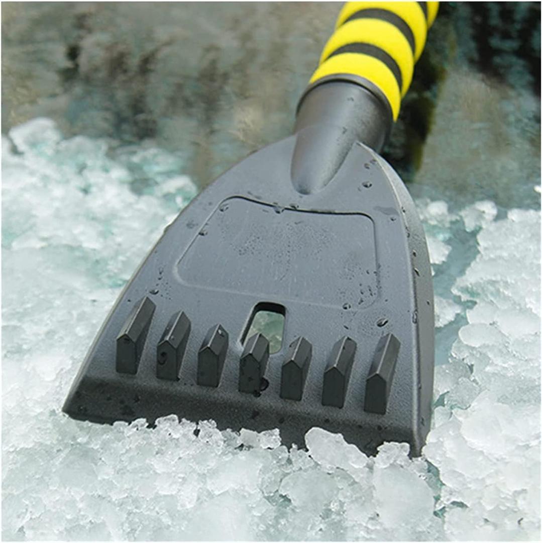 HEEYA Car Ice Scraper with 12.6 Inch Large Brush Head, Snow Brush and Ice Scraper for SUV Windshield Window, Extendable Snow Scraper for Truck Automobile Vehicle - Yellow