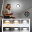 Combuh 4-Pack Battery Powered Motion Sensor Light, 7.48" IP44 Waterproof Shower Lamp Without Wiring, Ultra Thin 3 Colors Adhesive Overhead Lightting for Garage, Bedroom, Kitchen, Portable