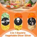 3 in 1 Electric Vegetable Dicer Slicer for Commercial & Home Use | Multifunctional Automatic Commercial Vegetable Chopper for Onion Potato Cabbage Veggie Fruit Slicing Shredding and Slitting