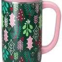 Swig Life 30oz Mega Mug, 30oz Tumbler with Handle and Straw, Large Insulated Tumblers, Cup Holder Friendly Travel Mug, Stainless Steel 30 oz Tumbler, Reusable Insulated Water Bottle (Merry Mistletoe)