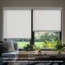 AOSKY Light Filtering Roller Shades Cordless Blinds for Windows, 1% Openness Free-Stop Shades with Valance, Thermal Insulated Fabric, UV Protection, Natural Woven Blindss 23" W x 72" H, Grey
