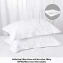 BOSOWOS Pillow Shams Standard Size Set of 2, Ultra Soft Breathable Quilted Embroidery Pillow Cases 20 x 26 Inches for Sleeping, Decorative Microfiber Bed Pillowcases Easy Care, White
