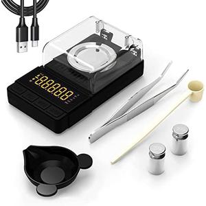 MAXUS Digital Milligram Scale 50g/0.001g, Compact Mg Scale with 20g Calibration Weight and Accessories, Black Powder Scale for Reloading