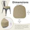 AddGrace Set of 6 Chair Cushions for Metal Dining Chairs 14x14 Chair Pads with Ties Non Slip Thick Seat Cushions with Textured and Removable Cover (6, Beige)