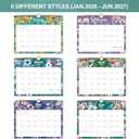 3 x Calendar 2026-18 Monthly Wall Calendar, January 2026 - June 2027, 8.5" x 11", Calendar 2026-2027 with Twin-Wire Binding, Hanging Hook, Blocks and Julian Dates (Flowers Wall Calendar)