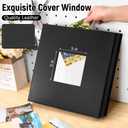 Colemoly Leather Photo Album 4x6 600 Photos Large Capacity Albums Holds 600 Horizontal and Vertical Pictures for Wedding, Graduation, Record Memories(Black, 600 Pockets)