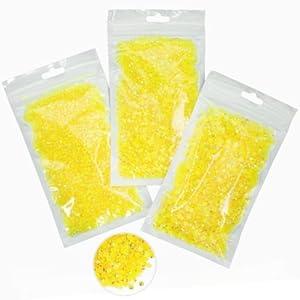 16000PCS Lemon Yellow Crystal Resin Rhinestones for Crafting 3mm 4mm 5mm Flatback Stones Non-Hotfix Diamonds Crystals Gems Charms for Nails Face Eyes Makeup Tumblers Bottles DIY Crafts Clothes Shoes