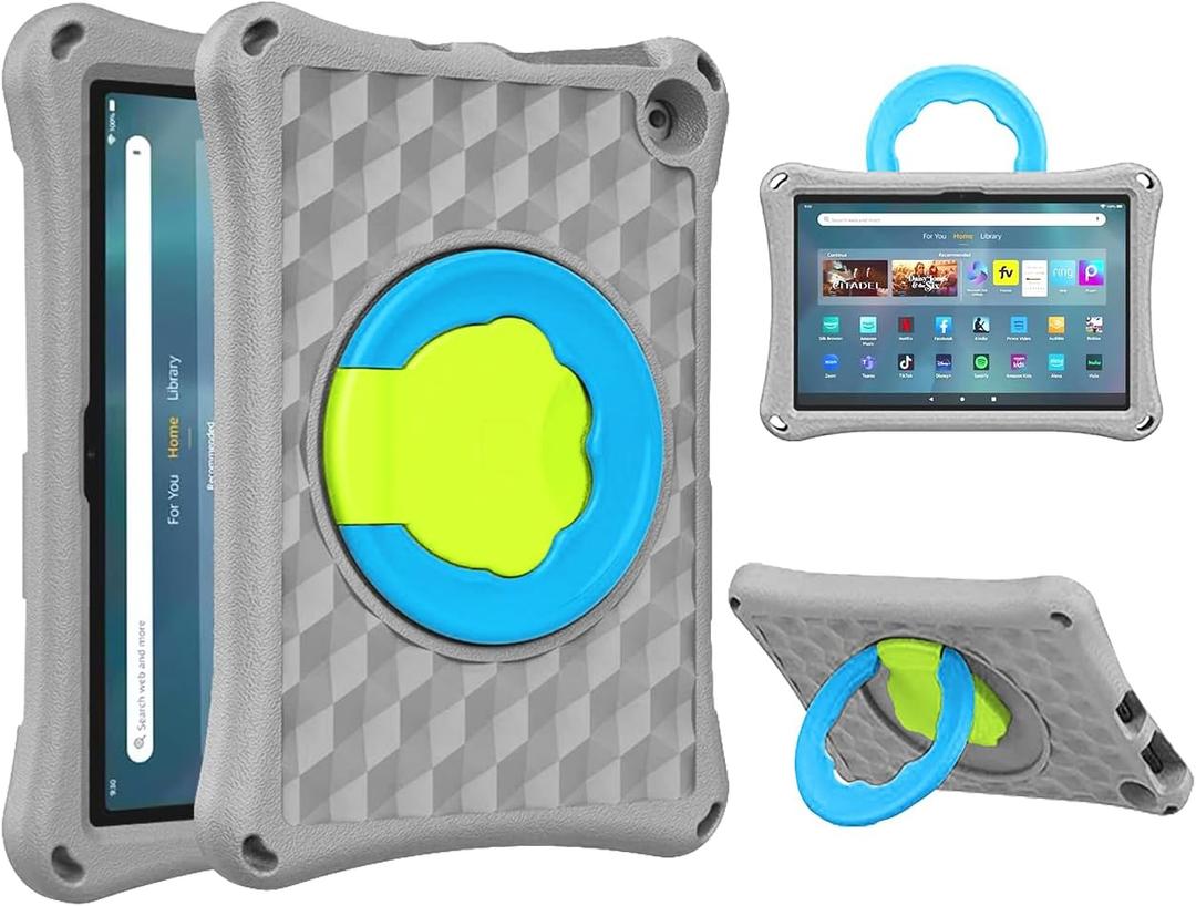 (13th/11th Generation, 2023/2021 Release) New 10in Tablet Case for Kids. Riaour ipad 10 case Light Weight Anti Slip Shockproof Kids Friendly Case(Incompatible with iPad Samsung). (Grey)