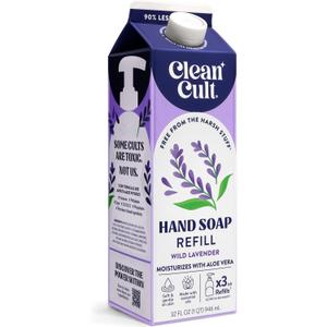 Cleancult Liquid Hand Soap Refill  Wild Lavender  Moisturizes Dry & Sensitive Skin  Made with Aloe Vera & Lavender Essential Oils  Eco Friendly  PaperBased Packaging  32 oz/1 Pack