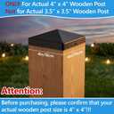 24 Pcs 4x4 Post Caps, Plastic Pyramid Caps Cover, Fits for Actual 4x4 Inch Wood Posts, UV Fade Resistant Outdoor Protection for Fence Mailbox and Deck, Long-Lasting, Black