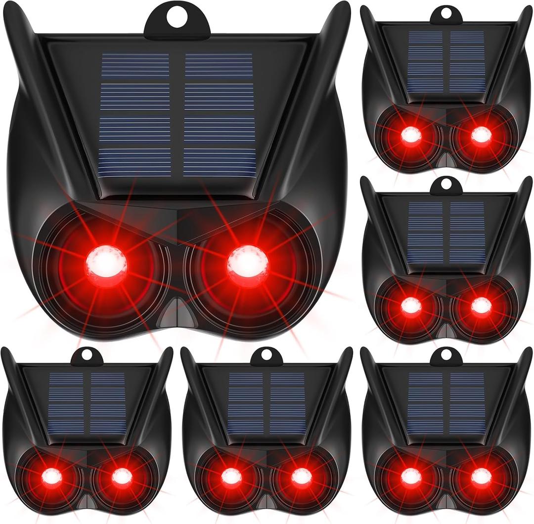Qualirey 6 Pack Solar Animal Repellent Nocturnal Predator Control Light Animal Repellent for Coyote, Raccoon, Deer, Skunk Outdoor Animal Predator Deterrent Devices for Garden Yard Farm Chicken Coop