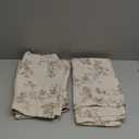 jinchan Linen Floral Curtains for Living Room 84 Inch Length Taupe Printed Curtains Back Tab French Country Farmhouse Flower Patterned Drapes Bedroom Window Curtain Set 2 Panels