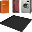 Mini Fridge Silicone Mat with Raised Edges, 20" x 20" x 0.6" Small Fridge Drip Tray,Mini Refrigerator Carpets Floor Protector (No Base Raisers)