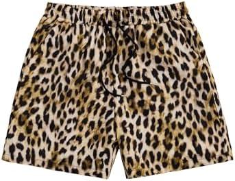 COZYEASE Men's Letter Graphic Print Drawstring Waist Shorts Casual Tie Front Track Athletic Gym Shorts, M