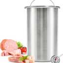 Kingrol Stainless Steel Ham Maker with Thermometer, Meat Press Tool for Making Deli Bacon Bologna Sandwich