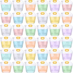 Tessco for you 36 Pcs 1.3 Gallon Collapsible Water Storage Bag Water Container Emergency Jug Plastic Storage Pouch Freezable Carrier Tank Foldable Bottle for Outdoor Sport Camping (Clear)
