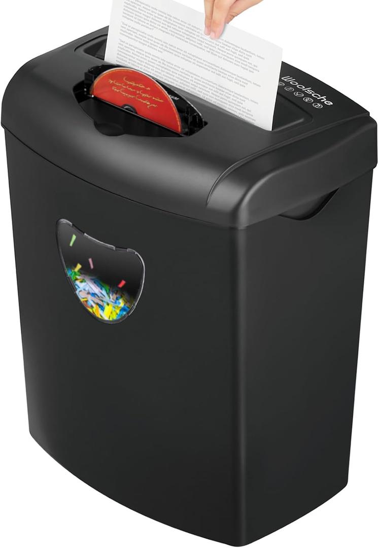 Paper Shredder for HomeShred 12 Sheet Cross Cut,5.55-Gallon Basket, P-4 Security,Shred Paper/Cards/CDs/Staples/Clips - Jam Proof System for Home Office