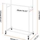 Calmootey Double Rod Clothing Garment Rack,Rolling Hanging Clothes Rack,Portable Clothes Organizer for Bedroom,Living Room,Clothing Store,White