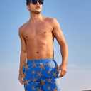 NORTHYARD Mens Swim Trunks 5" Beach Swim Shorts Quick Dry Bathing Suit with Mesh Liner Packable (Blue, M)