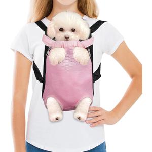 FEimaX Dog Carrier Backpack Pet Legs Out Front Cat Travel Bag, Adjustable Puppy Backpacks Carriers Hands-Free for Small Medium Dogs Cats Hiking Traveling Camping Daily Walking