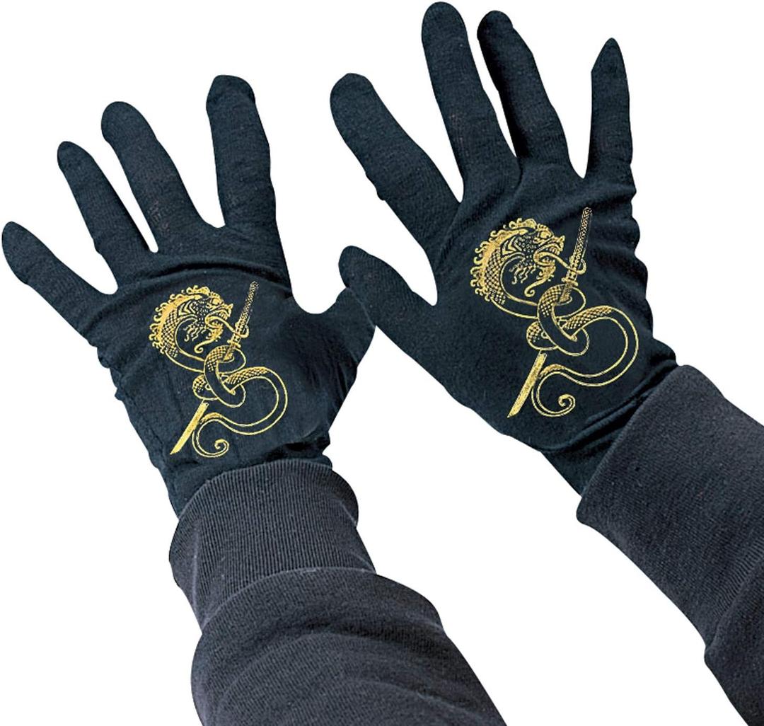 Rubies Ninja Black Gloves for Kids, Boy's No Size, One Size