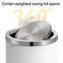 Mbillion 2.4 Gallons White Swing Lid Stainless Steel Trash Can