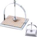 Silver Chrome Napkin Holder with Leather Base - Modern Luxury Napkin Dispenser for Restaurants, Events & Home Dining | Heavy-Duty Metal, Velvet Anti Slip Bottom