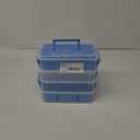 Bins & Things Stackable Storage Container with 2 Trays - Gray Craft Storage/Craft Organizers and Bead Organizer Box/Art Supply (Grey)